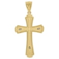thumbnail image 2 of Auriga 10k Gold Two-Tone Diamond-Cut Cross Crucifix Religious Charm Pendant for Men, 2 of 5