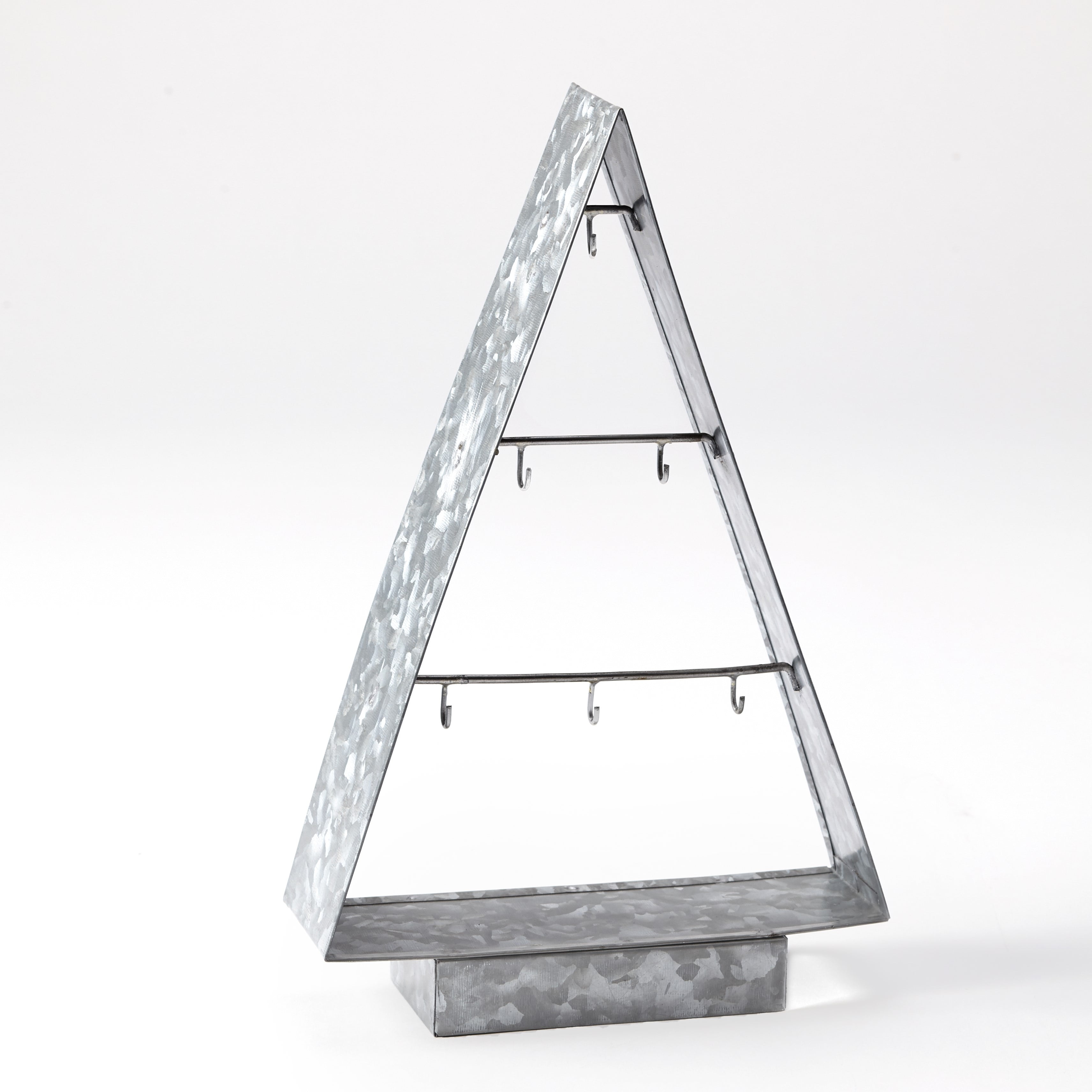 Small Galvanized Metal Tabletop Tree Display Stand For Christmas