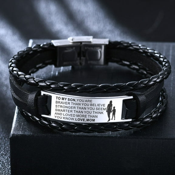 Milisten Black Adjustable Stainless Steel Bracelet for Boys Kids, Stylish Accessory for Son, and Trendy Design