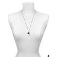 thumbnail image 3 of Delight Jewelry Resin Hot Pink & Black Ladybug Sweetie Silvertone Hope Anchors the Soul Bar Charm Necklace, 23", 3 of 4