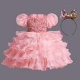 thumbnail image 4 of CNKOO Robes de Princesse pour Filles Robes de Vacances Robe pour Enfants Robe Sans Manches pour Filles Robe en Sequins Robe Tuftée Cadeau pour Halloween Noël, 4 of 8