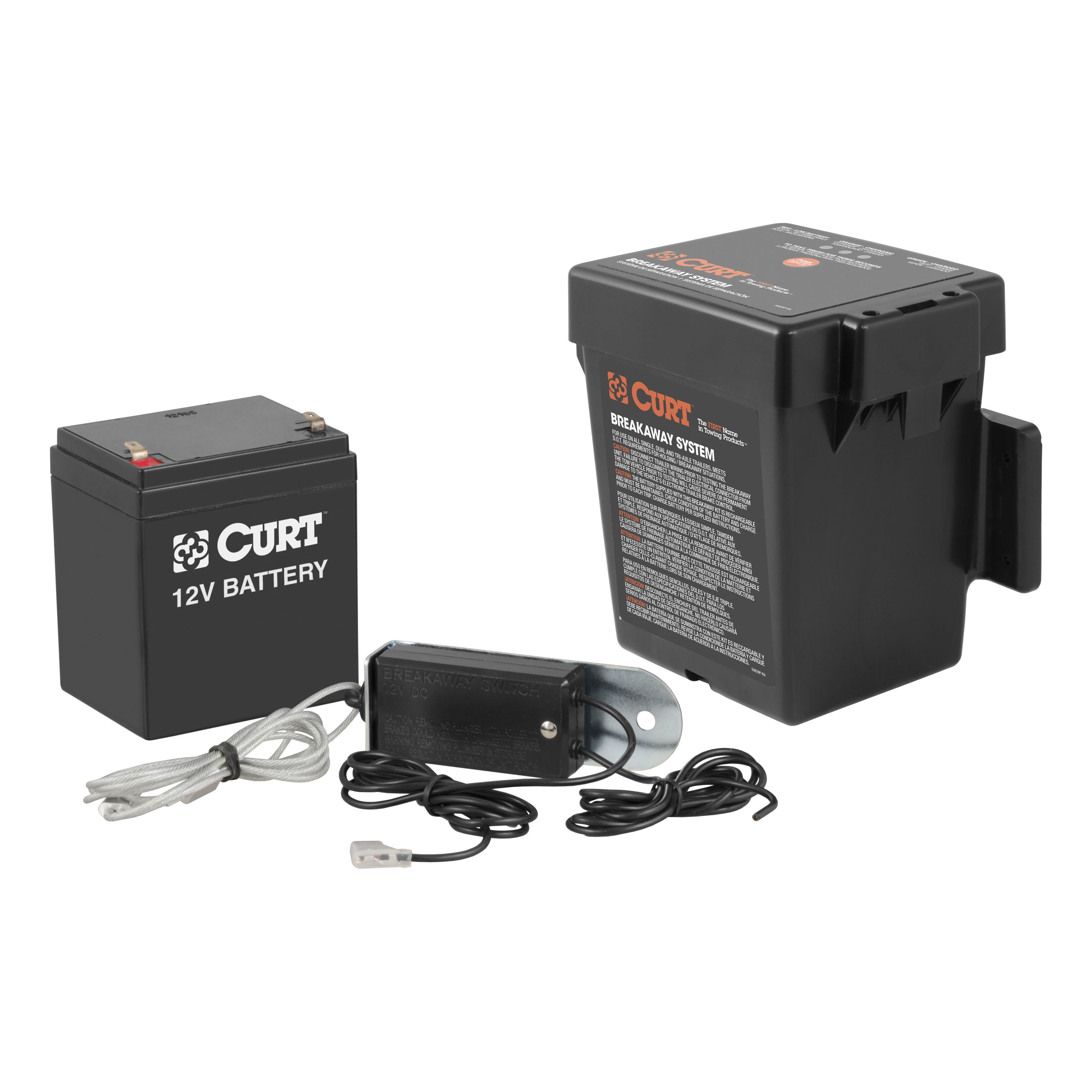 CURT 52044 PushtoTest Trailer Breakaway Switch Kit System with