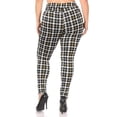 thumbnail image 3 of Plus Size Tummy Control Sculpting Treggings - Black, Mustard Plaid, 3 of 4
