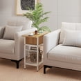 thumbnail image 2 of Giantex End Table w/Charging Station, Sofa Side Table w/Storage Shelf for Small Space, Natural, 2 of 6