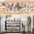 thumbnail image 5 of Behome 5-Tier Metal Shoe Rack, Shoe Rack Storage Organizer with Side Pocket, Shoe Shelf for Entryway, Closet, Bedroom, Living Room, Black, 5 of 6