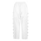 thumbnail image 5 of Pantalones capri de verano con cintura elástica y botones laterales para mujer: color liso, estilo informal/deportivo con elasticidad, 5 of 5