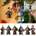 thumbnail image 4 of 7PCS Christmas Dachshund Dog Ornaments 2D Acrylic Hanging Decorations, Cute Sausage Dog Tree Pendant for Holiday Party Home Decor, Funny Animal Car Interior Wall Gift, Winter Xmas Decor, 4 of 9