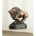 thumbnail image 1 of Western Charging American Buffalo Bison Small Bronze Patinated Resin Figurine, 1 of 6