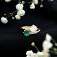 thumbnail image 3 of Rosec Jewels Natural Emerald Toi Et Moi Engagement Ring - Emerald Moissanite Ring for Women - AAA Quality - with Jewelry Box, 10K Yellow Gold, US 4.50, 3 of 9