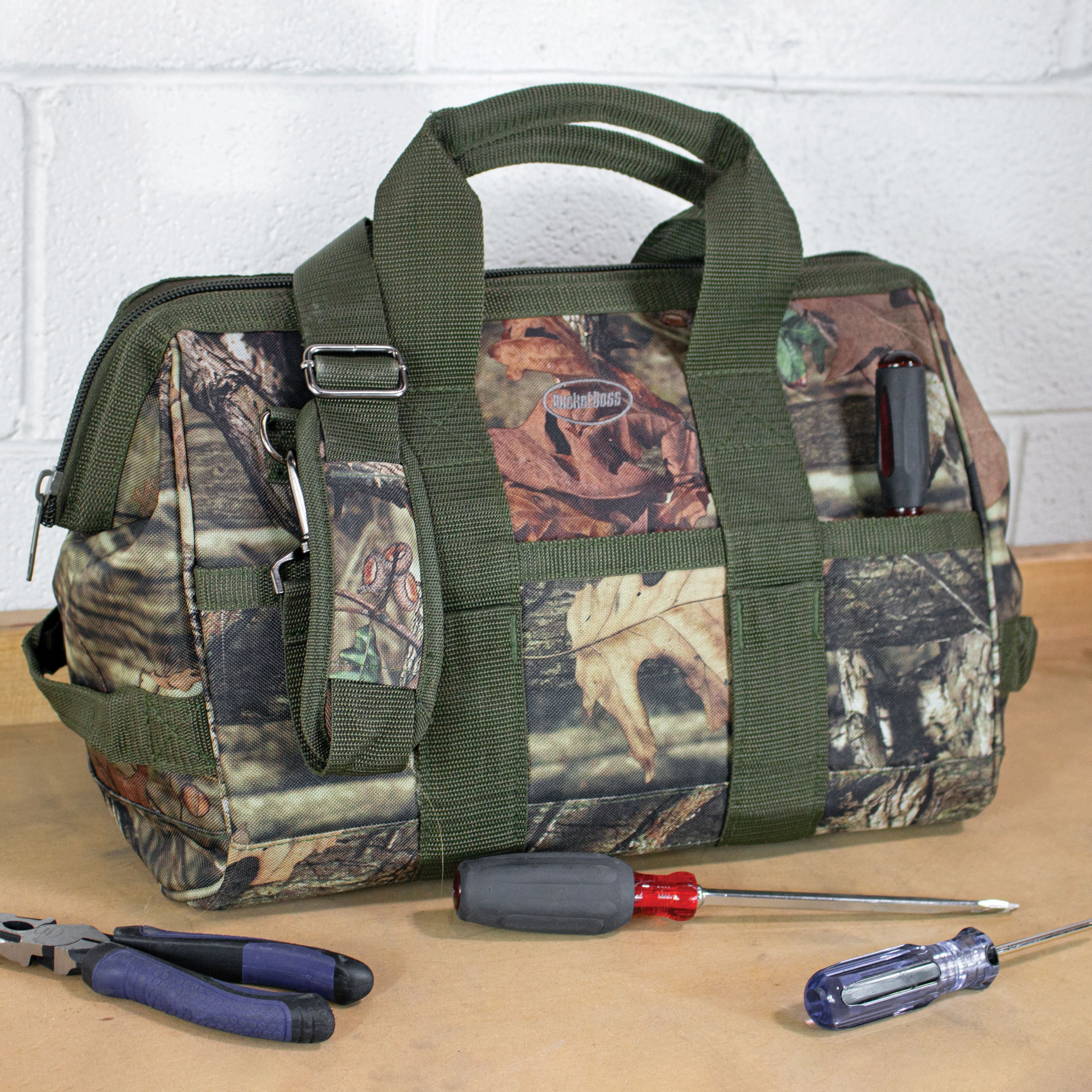 Bucket Boss Gatemouth 16 in. Tool Bag, in Mossy Oak Camo, 85016