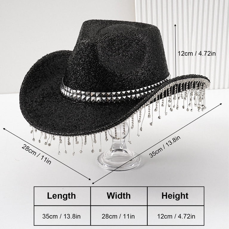 Glitter Cowboy Hat | Rhinestone Embellished Hat for Parties  display picture 3