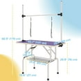 thumbnail image 2 of PawHut Adjustable Dog Grooming Table with 2 Safety Slings, Storage Basket, Purple, 2 of 7
