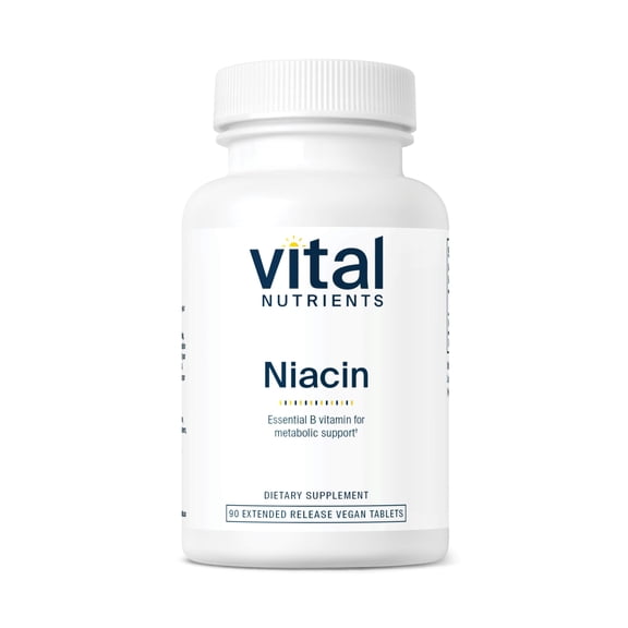 Vital Nutrients Niacin 500mg | Timed-Release Niacin Supplement for Men & Women | Vitamin B3 Supports Heart Health and Protein & Fat Metabolism | Gluten, Dairy, Soy Free | Non-GMO | 90 Tablets
