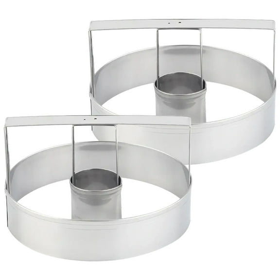 CTIRCHIU 2-Piece Stainless Steel Round Cookie Cutters Set for Baking, Pastry, Dessert, and Dough Molding Tools