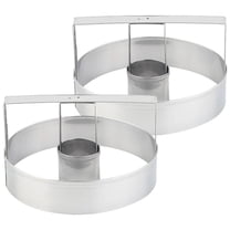 CTIRCHIU 2-Piece Stainless Steel Round Cookie Cutters Set for Baking, Pastry, Dessert, and Dough Molding Tools