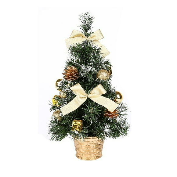 Injueey Centro de de Navidad artificial Luz del árbol Oficina Hogar Artesanías decorativas Fiesta de cumpleaños Lámpara de noche Suministros de Kits de decoración para fiestas Oro Injueey HA008985-01