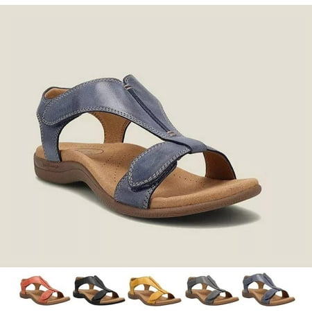 

Women s Comfy Orthotic Sandals Sursell Orthopedic Sandals Arch Support Sandals for Women Peep Toes Beach Sandal Womens Flat Platform Sandals - Blue 37