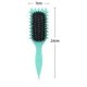 thumbnail image 2 of Peine para cabello rizado con acabado esponjoso antiestático, cepillo desenredante de cerdas de jabalí para rizos, color verde., 2 of 5