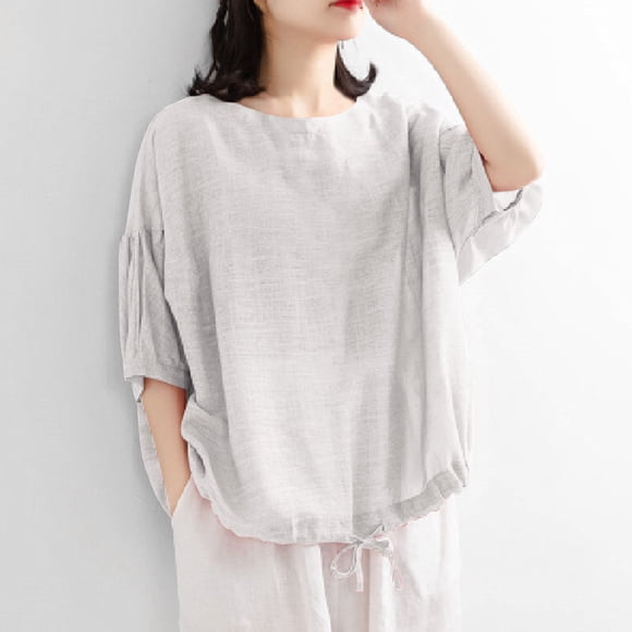 TNDBKQWR Womens Tops Clearance Basic Tops for Woman Cute Tops Crew Neck Tees for Women Women Fashion Cute Womens Clothes, White, L