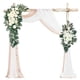 thumbnail image 3 of 2x corona de arco de boda flor de Rosa Artificial Swag puerta pared Floral Swag telón de fondo flores de seda para fiesta recepción decoración del, 3 of 8