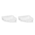 thumbnail image 1 of QualitChoice Bathroom Corner Shower Shelf Holder Self Adhesive Wall Mounted Storage Rack White 2Set, 1 of 6