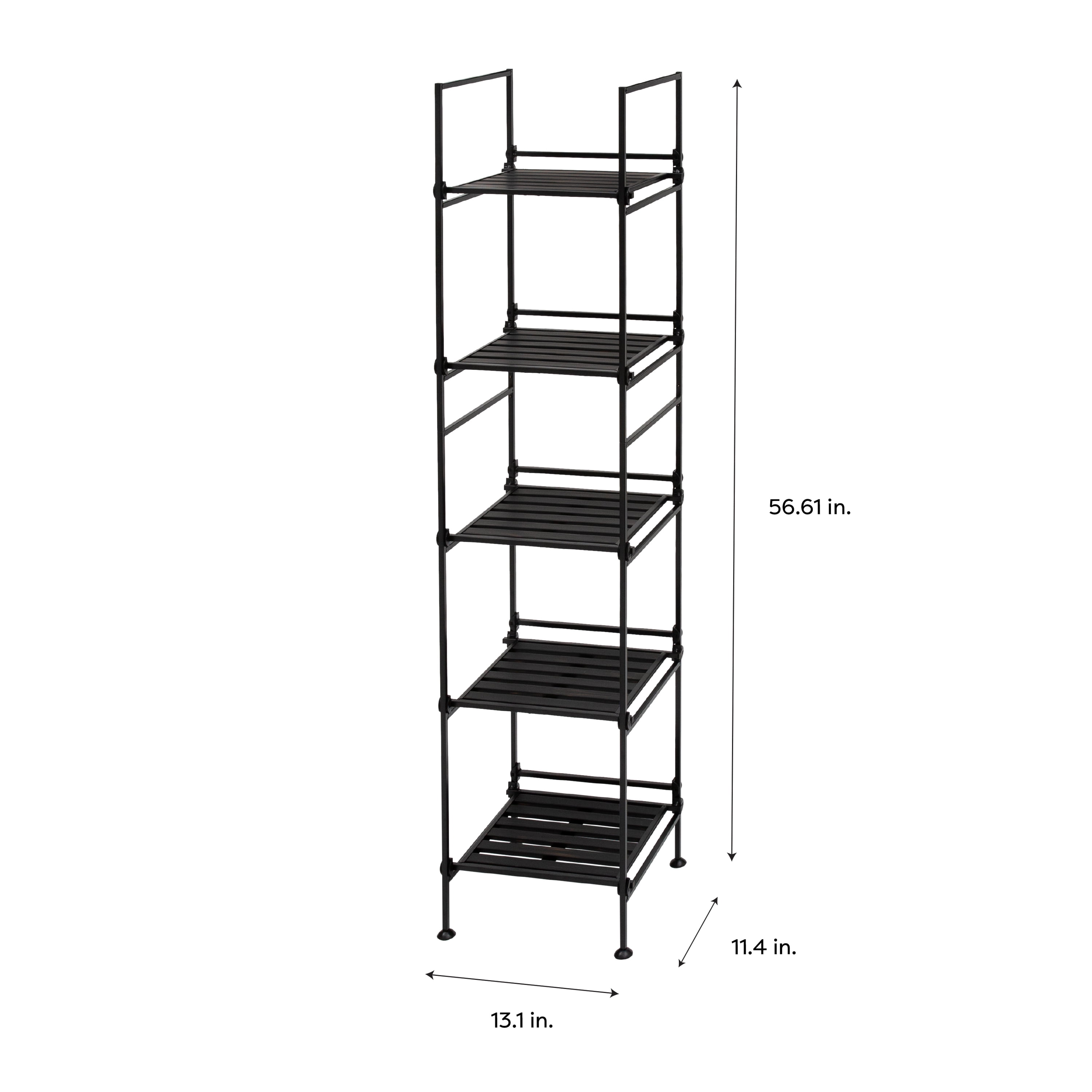 Organize It All 17.01-in H 2 Tier 6 Pair Espresso Metal Shoe Rack