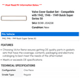 thumbnail image 2 of Valve Cover Gasket Set - Compatible with 1942, 1946 - 1949 Buick Super Series 50 1947 1948, 2 of 2