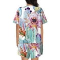 thumbnail image 3 of Bixox Women's Cactus Printed Pajama Set 2 Piece Lounge Set Top and Shorts Soft Pajamas, Shorts with Pockets, 3 of 7