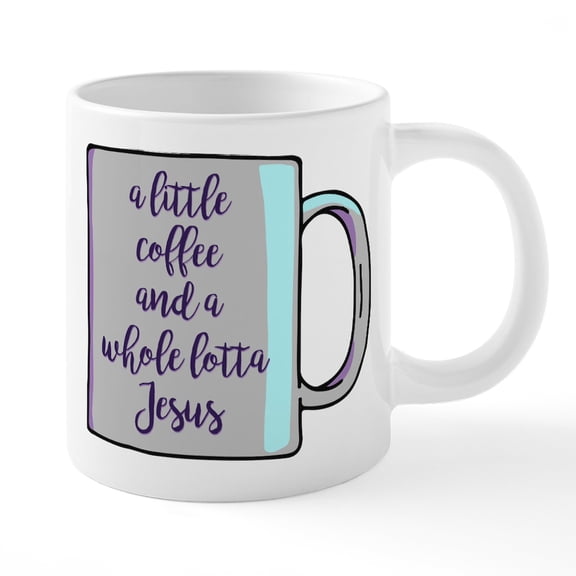 CafePress - A Little Coffee & A Whole L - 20 Oz White Ceramic Mega Mug