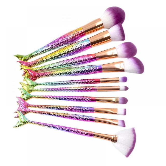 Juego de brochas de maquillaje HUOGUO, 10 unidades, brochas de maquillaje para ojos con forma de col