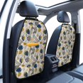 thumbnail image 3 of Fuzoiu Hawaiian Style Print 2 Pack Kick Mat Back Seat Protector With 3 Storage Pockets, Universal Car Seat Back Organizer For Kids Pets, Waterproof Backseat Protector For Most Car, 3 of 8