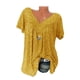 thumbnail image 4 of Camiseta de mujer con cuello en V, manga corta, camiseta de verano informal estampada, amarillo, M Scienceny AP001653-26, 4 of 5