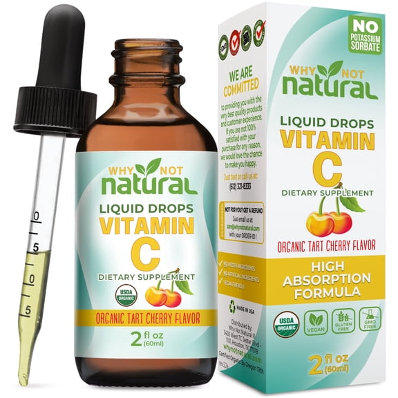 Organic Liquid Vitamin C Drops Supplement
