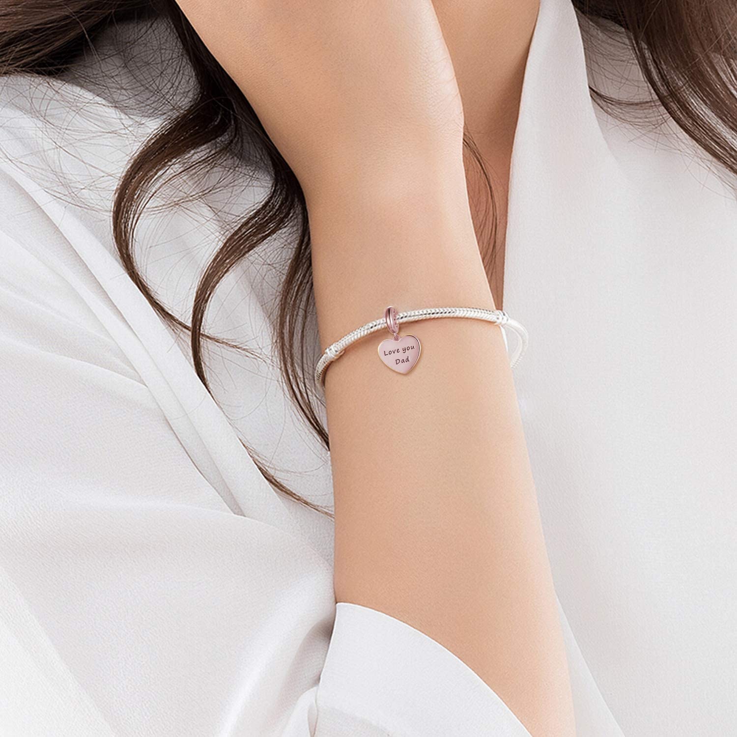 Personalized Engraved Name Heart Charm 