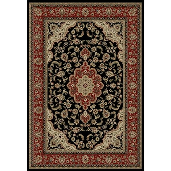 Barclay Medallion Kashan 7 ft. 10 in. x 9 ft. 10 in. Rectangular Area Rug in Black