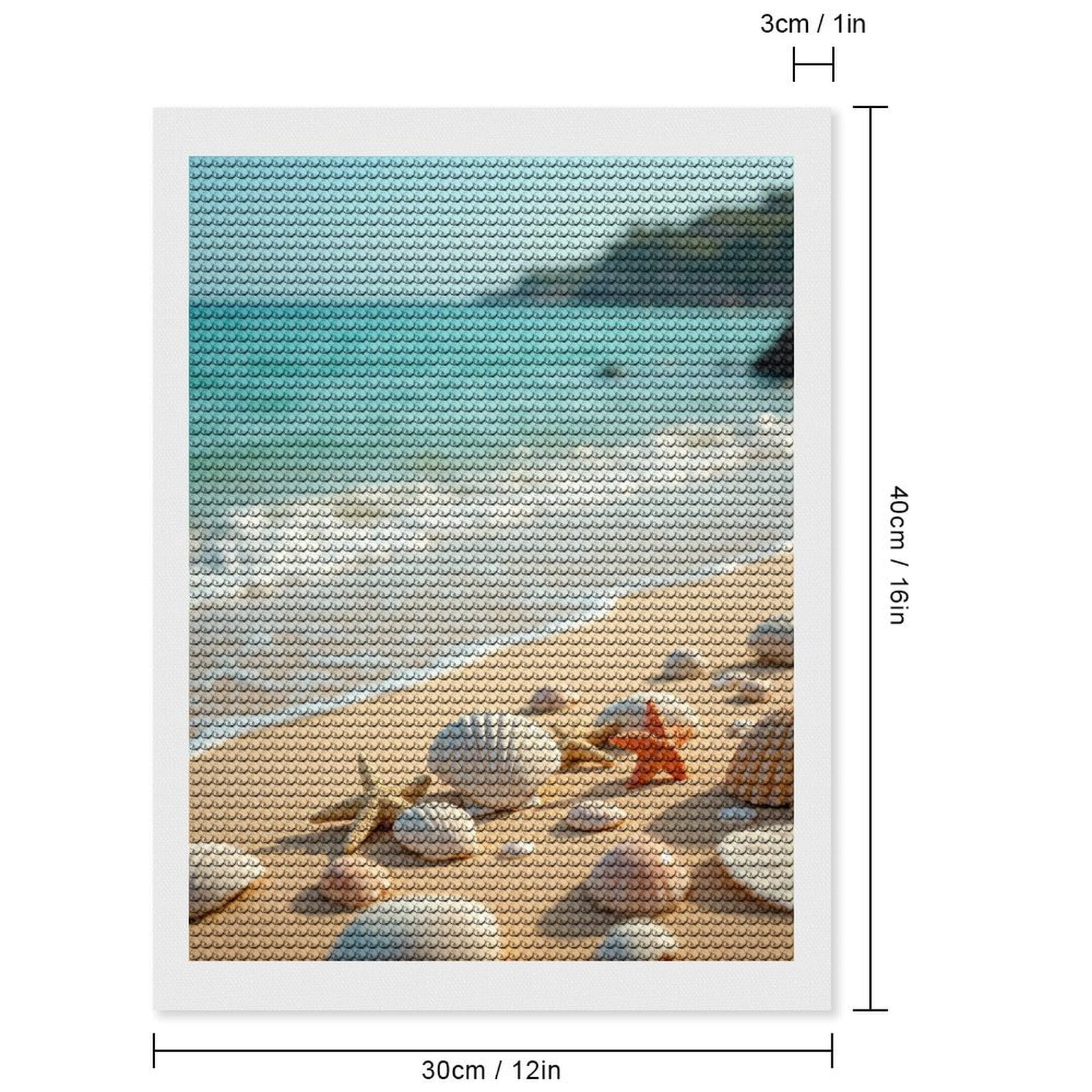 Diamond Art Kits for Adults - Beach Shells Starfish Serene Shore 5d Diamond Painting for Adults, Diamond Art for Adults Beginners, Frameless Diamond Painting Kits for Adults for Home Wall Decor
