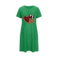 thumbnail image 2 of Valentine's Pajamas for Women Oversized Short Nightgown Heart Print Short Sleeve Nightdress, 2 of 5