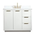 thumbnail image 3 of 42 inch single bathroom vanity in white with backsplash, 3 of 8