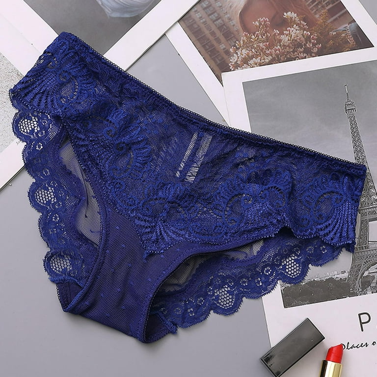 HUPOM Post Partum Underwear Women After Birth Underwear Briefs Leisure Tie  Seamless Waistband Blue L