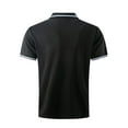 thumbnail image 7 of Mens Golf Shirts Button Down Solid Color Striped Short Sleeve Mens Casual Shirts,Black,L, 7 of 7