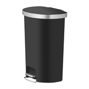 Better Homes & Gardens 14.5 Gallon Trash Can, Plastic Step On Kitchen Trash Can, Black