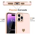 thumbnail image 3 of Love-Heart Luxury Case for Apple iPhone 15 Pro Max Heart Case, Cute Design Shiny Bling Cover, Soft TPU Slim Shockproof Protective Case for Apple iPhone 15 Pro Max for Women Girls, Rose, 3 of 7