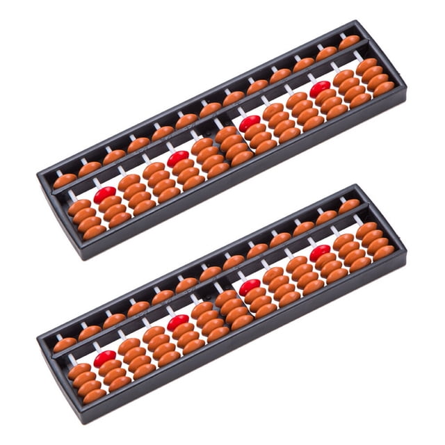 KAKOWELY Portable Kids Abacus for Learning Math Made of Safe Plastic Brown Color 2 Pieces,8.66"X2.36"X0.59"