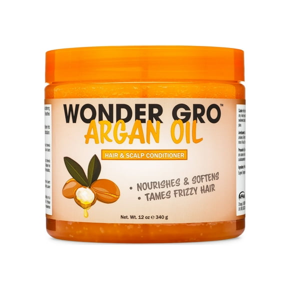 Wonder Gro Argan Oil Hair Grease Styling Conditioner, 12 fl oz - Frizz-Free Grease - Nourishes & Softens