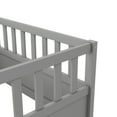 thumbnail image 3 of EUROCO Wood Twin Size Floor Bed Frame with Fence and Door, Grey, 3 of 13