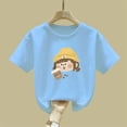 thumbnail image 5 of Piuwrlz Blue Short Shirts Sleeve Kids Girls Graphic T-Shirts Crew Neck Pullover Blue Size 7-8 Years, 5 of 7