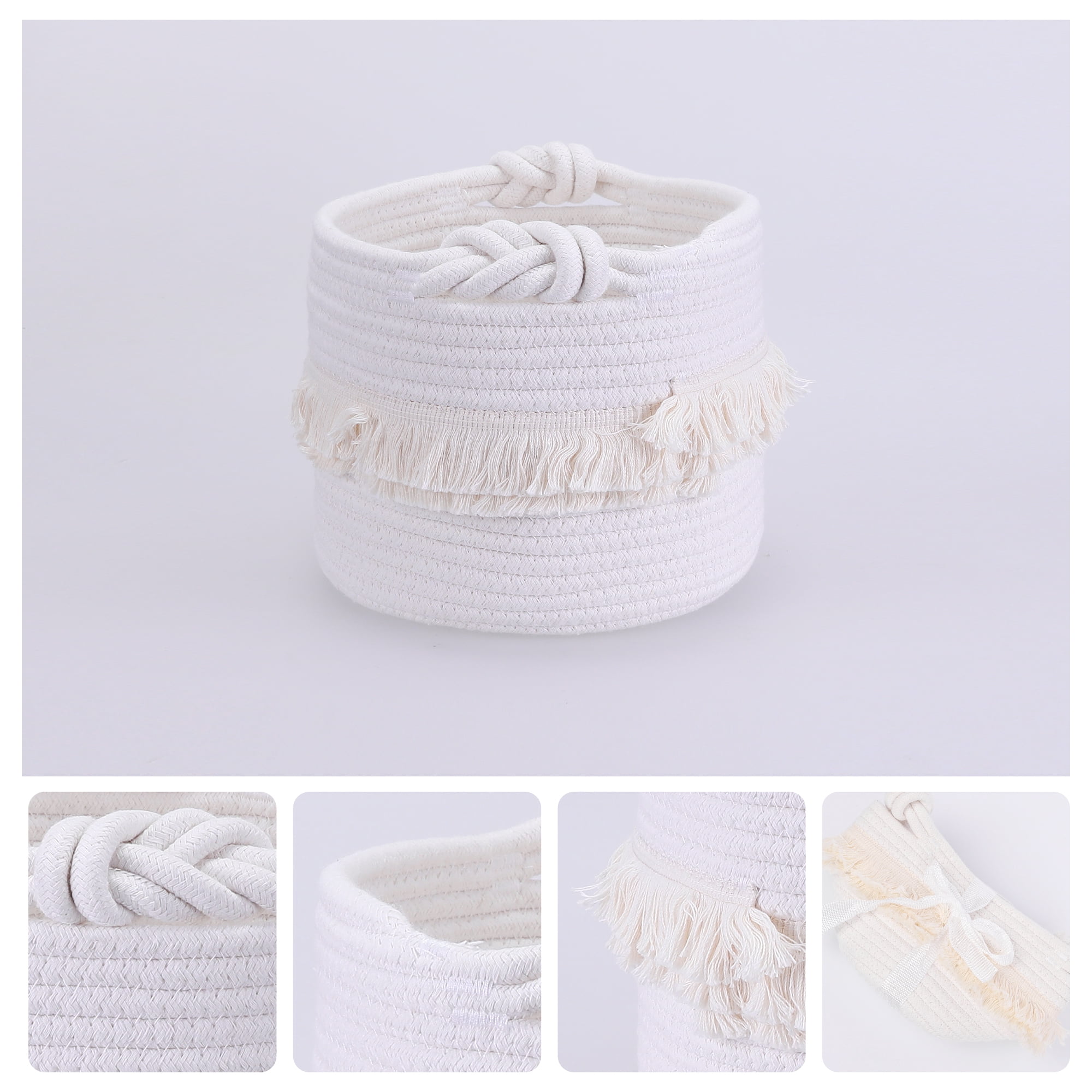 Unique Bargains 3 Pack Storage Basket Shelf Storage Bin Organizer Bin for Home White
