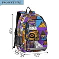 thumbnail image 2 of FORMRS Unisex School Backpack 17" Student Travel Bag with Laptop Compartment, Purple Simple Triangles, 2 of 7