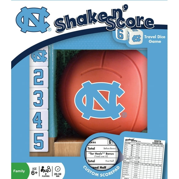 MasterPieces Officially Licensed NCAA UNC Tar Heels Shake N' Score Dice Game for Age 6 and Up