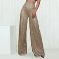 thumbnail image 4 of Sequin Pants for Women 2026 Trendy Sequin High Waisted Shiny Loose Wide Leg Flowy Rave Pants, 4 of 6